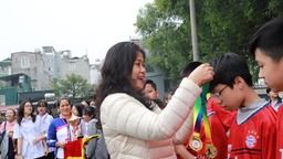 Chung kết giải bóng đá mini khối 8 Trường THCS Thăng Long năm học 2020-2021
