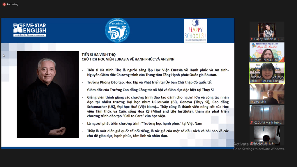 Giáo viên trường THCS Thăng Long tham dự Hội thảo “Trường học hạnh phúc tại Việt Nam”