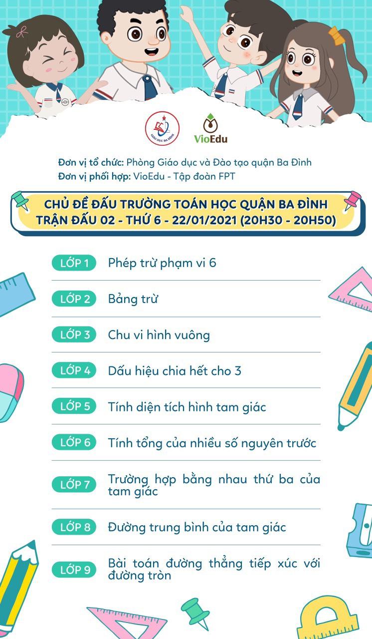 Thông báo về việc thay đổi giờ thi "Đấu trường Toán học"