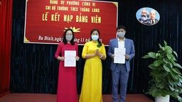 Lễ kết nạp Đảng viên mới trường THCS Thăng Long