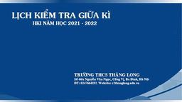 Kế hoạch kiểm tra giữa kì I năm học 2021 - 2022