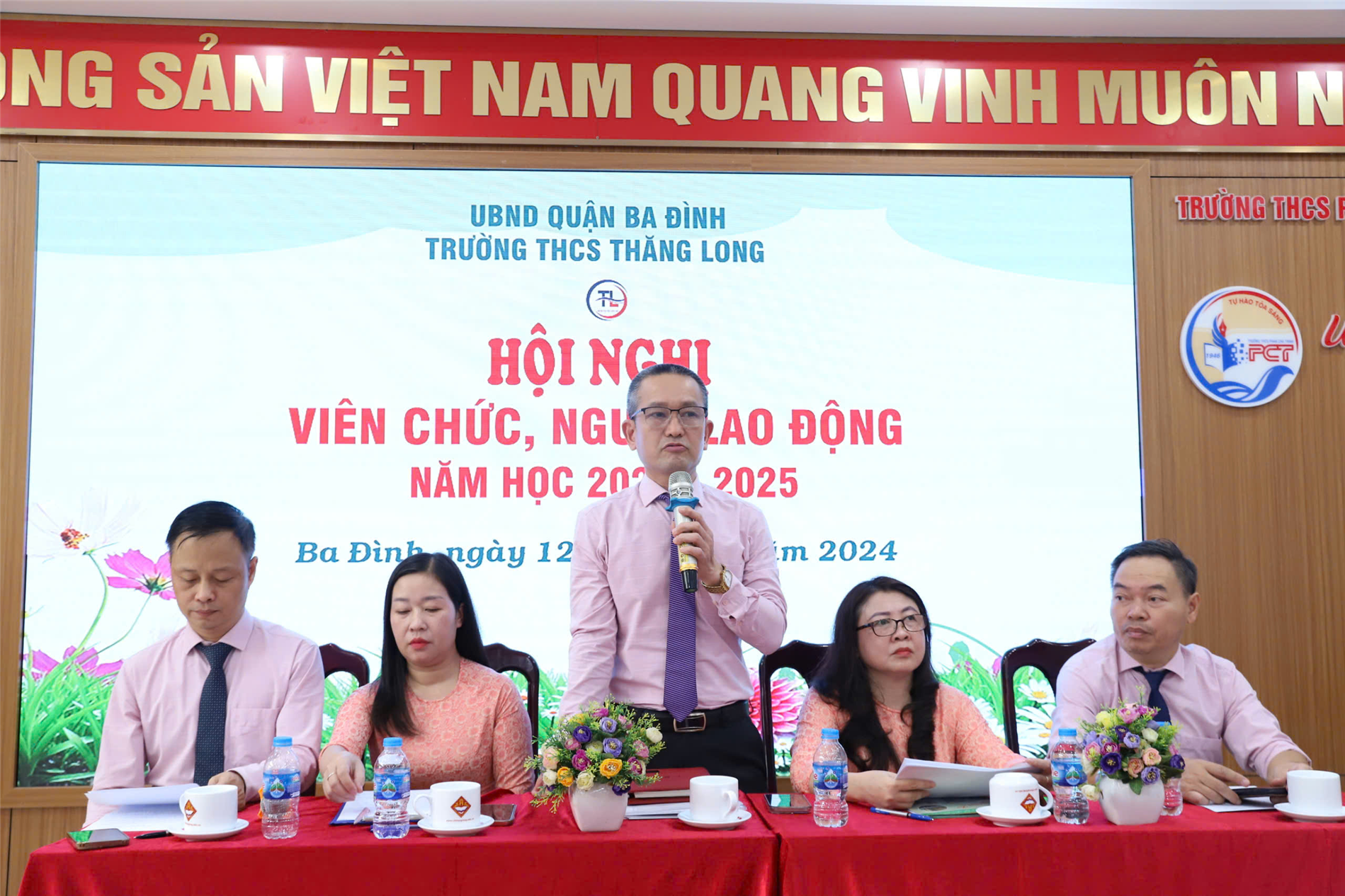 Trường THCS Thăng Long tổ chức Hội nghị viên chức, người lao động năm học 2024 - 2025
