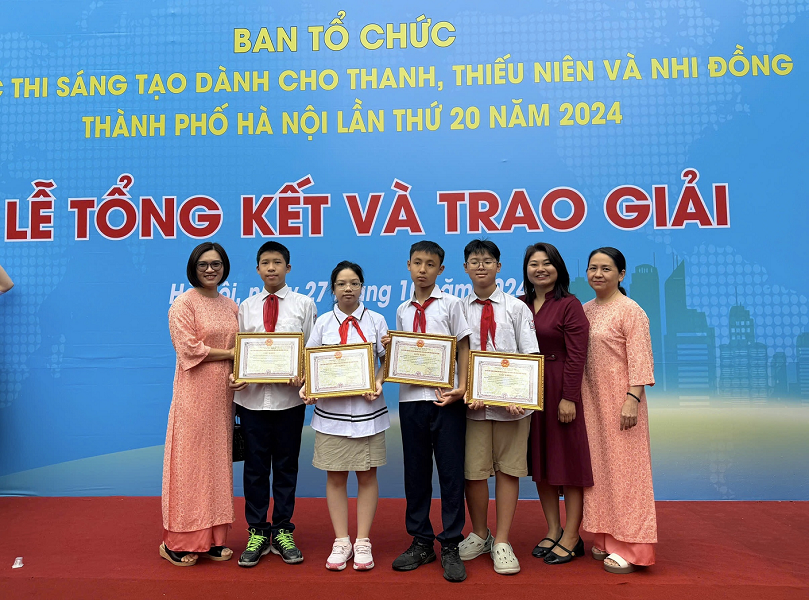 Học sinh Thăng Long đạt giải “Cuộc thi Sáng tạo dành cho thanh, thiếu niên và nhi đồng thành phố Hà Nội lần thứ 20 năm 2024”