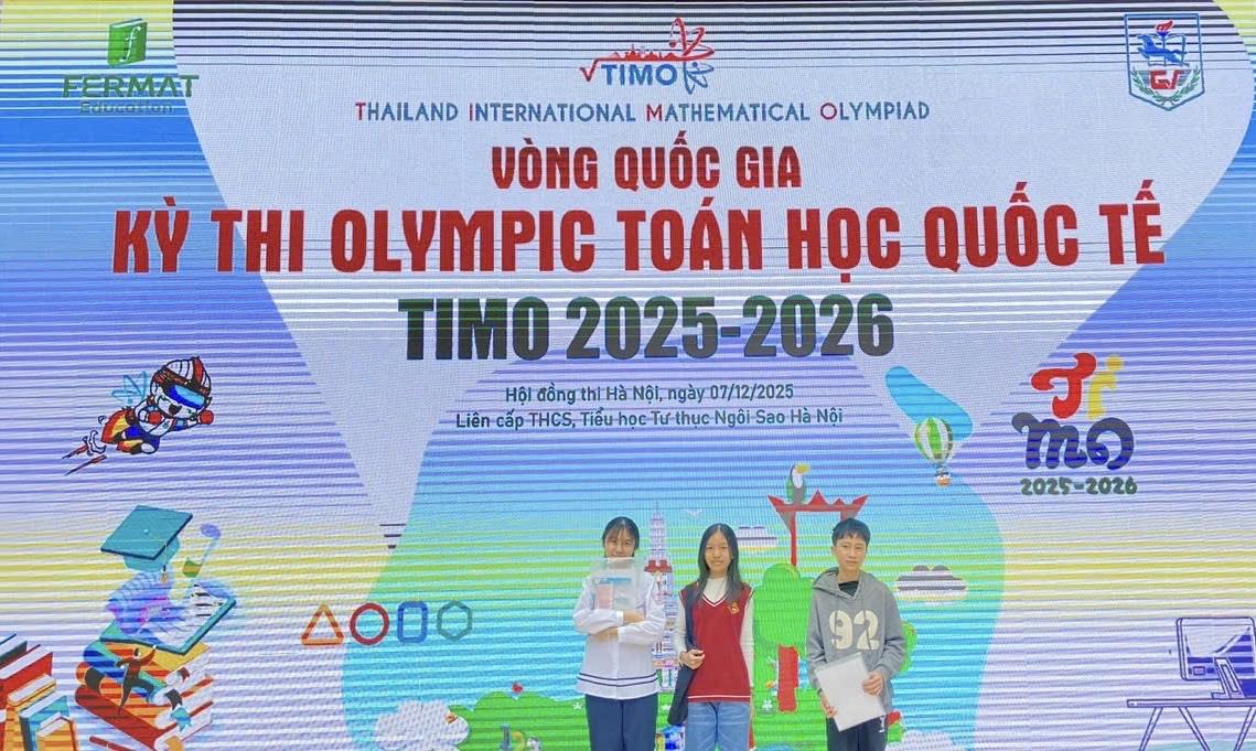 50 HỌC SINH TRƯỜNG THCS THĂNG LONG TỰ TIN CHINH PHỤC VÒNG QUỐC GIA KỲ THI OLYMPIC TOÁN HỌC QUỐC TẾ TIMO 2025 - 2026