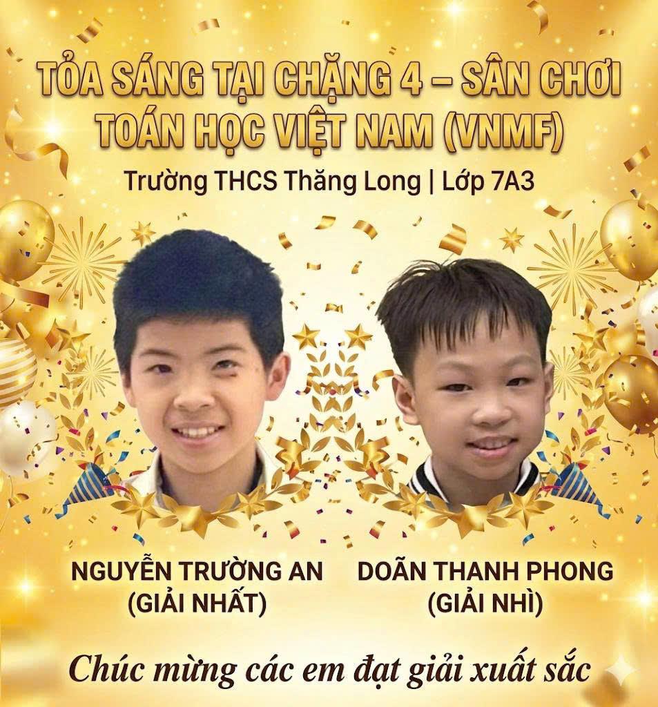 Trường THCS Thăng Long tỏa sáng tại Chặng 4 – Sân chơi Toán học Việt Nam (VNMF)