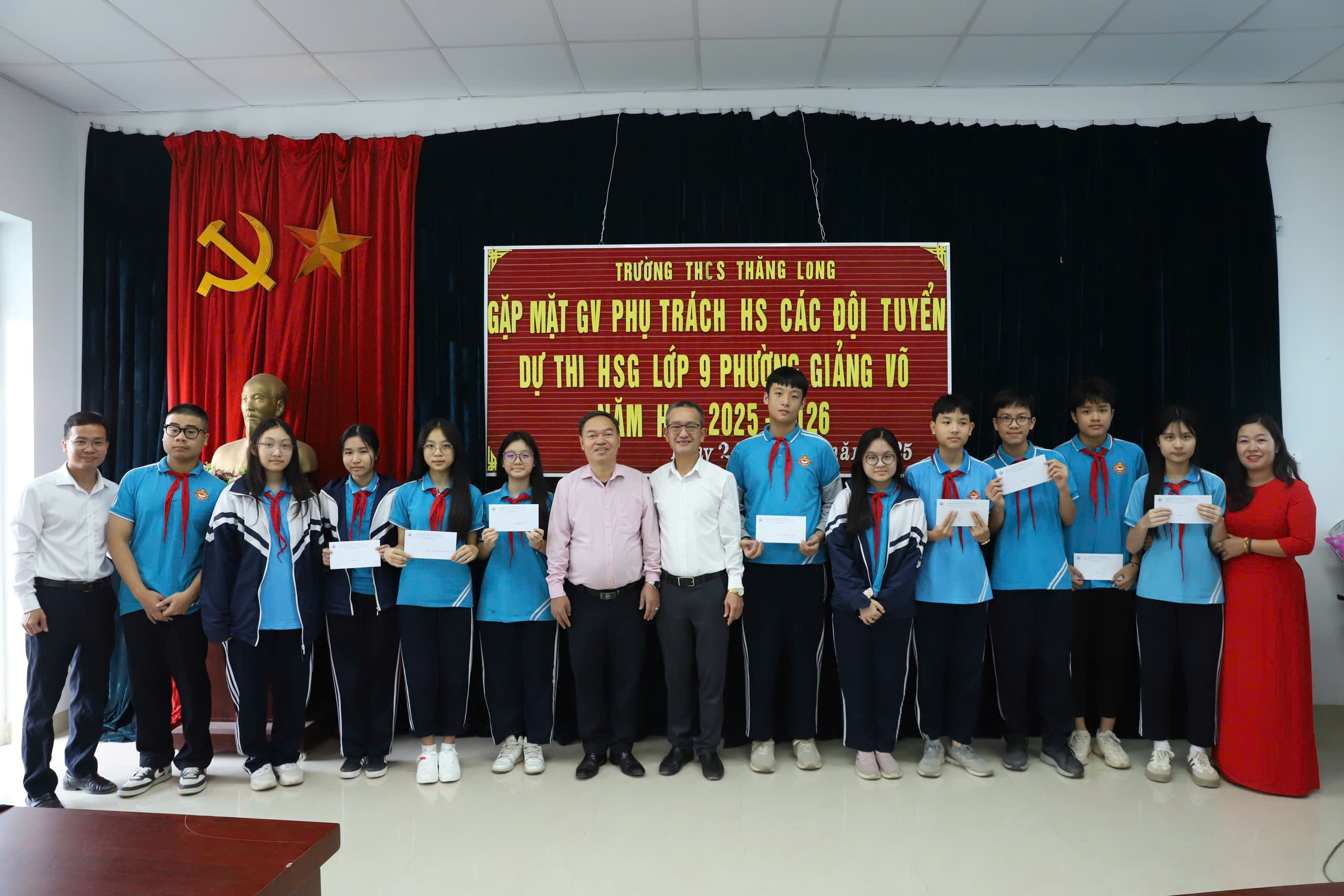 A group of people standing in front of a signAI-generated content may be incorrect.