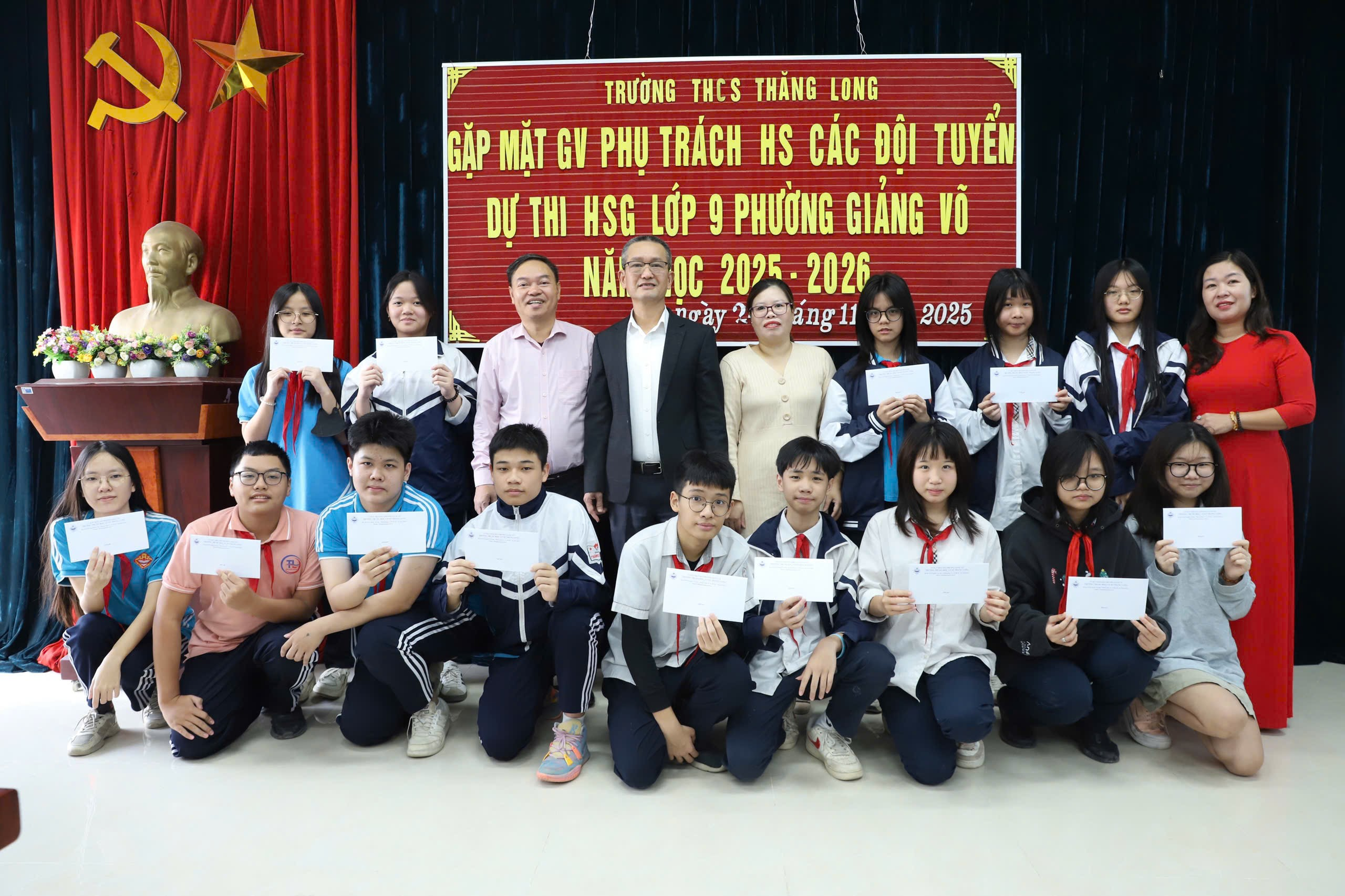 A group of people posing for a photoAI-generated content may be incorrect.